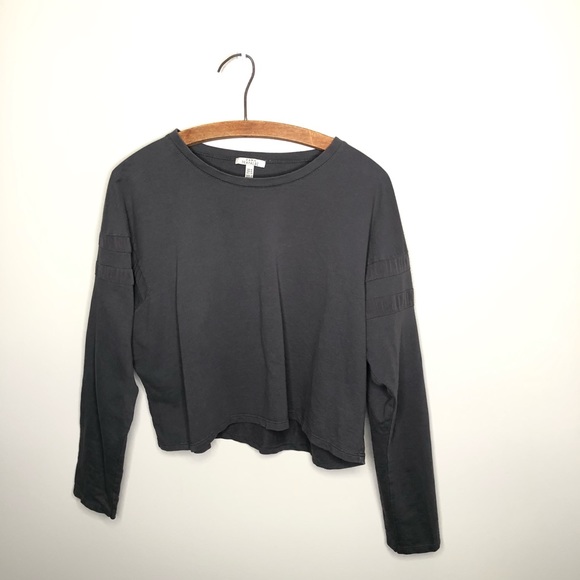 Zara Tops - Zara Trafaluc Black Cropped Long Sleeve Crewneck